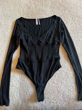 Urban outfitters Black Long Sleeve V-Neck Bodysuit